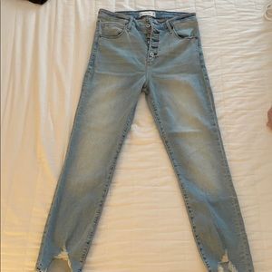Abercrombie and Fitch light blue distressed jeans